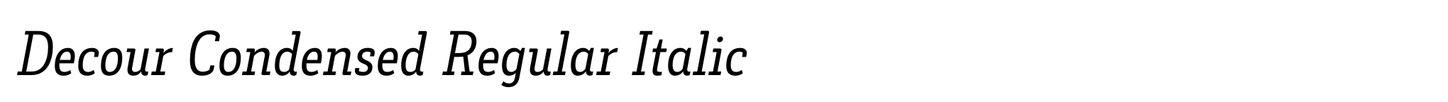 Decour Condensed Regular Italic image